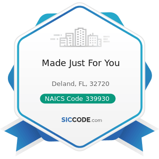 Made Just For You - NAICS Code 339930 - Doll, Toy, and Game Manufacturing