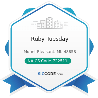 Ruby Tuesday - NAICS Code 722511 - Full-Service Restaurants