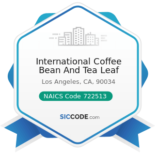 International Coffee Bean And Tea Leaf - NAICS Code 722513 - Limited-Service Restaurants