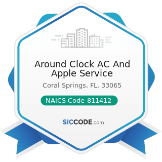 Around Clock AC And Apple Service - NAICS Code 811412 - Appliance Repair and Maintenance