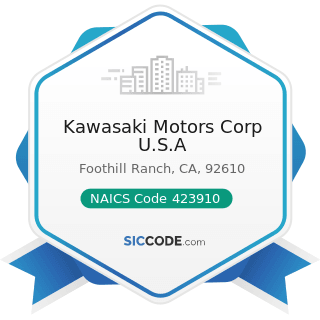 Kawasaki Motors Corp U.S.A - NAICS Code 423910 - Sporting and Recreational Goods and Supplies...