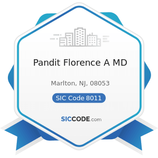 Pandit Florence A MD - SIC Code 8011 - Offices and Clinics of Doctors of Medicine