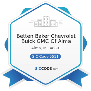 Betten Baker Chevrolet Buick GMC Of Alma - SIC Code 5511 - Motor Vehicle Dealers (New and Used)