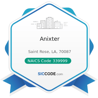 Anixter - NAICS Code 339999 - All Other Miscellaneous Manufacturing