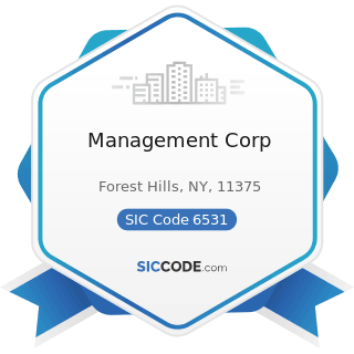 Management Corp - SIC Code 6531 - Real Estate Agents and Managers