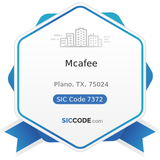 Mcafee - SIC Code 7372 - Prepackaged Software
