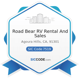 Road Bear RV Rental And Sales - SIC Code 7519 - Utility Trailer and Recreational Vehicle Rental