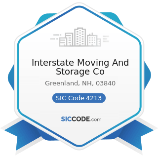 Interstate Moving And Storage Co - SIC Code 4213 - Trucking, except Local