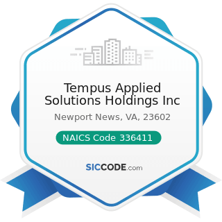 Tempus Applied Solutions Holdings Inc - NAICS Code 336411 - Aircraft Manufacturing