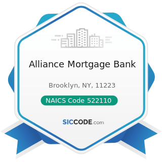 Alliance Mortgage Bank - NAICS Code 522110 - Commercial Banking