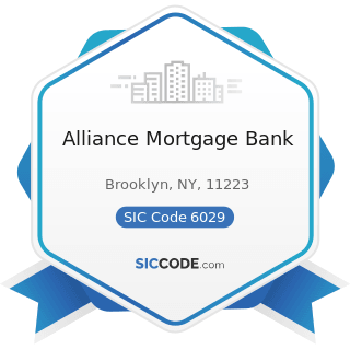 Alliance Mortgage Bank - SIC Code 6029 - Commercial Banks, Not Elsewhere Classified