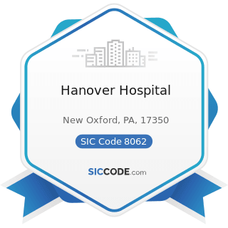 Hanover Hospital - SIC Code 8062 - General Medical and Surgical Hospitals