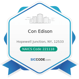 Con Edison - NAICS Code 221118 - Other Electric Power Generation