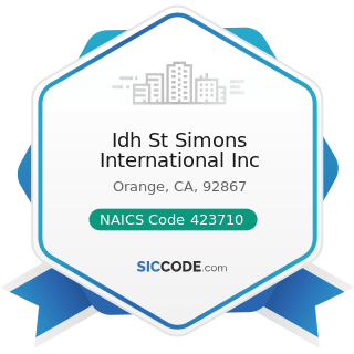 Idh St Simons International Inc - NAICS Code 423710 - Hardware Merchant Wholesalers