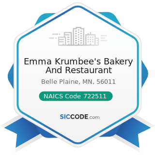 Emma Krumbee's Bakery And Restaurant - NAICS Code 722511 - Full-Service Restaurants