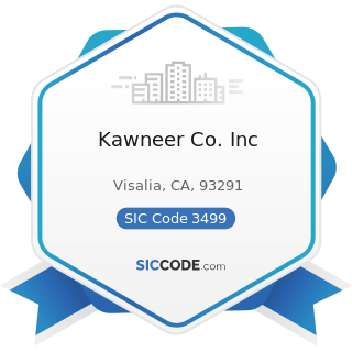 Kawneer Co. Inc - SIC Code 3499 - Fabricated Metal Products, Not Elsewhere Classified