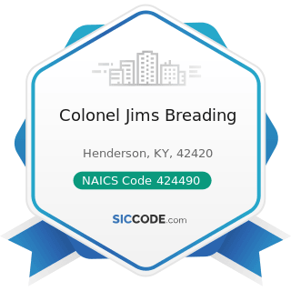 Colonel Jims Breading - NAICS Code 424490 - Other Grocery and Related Products Merchant...