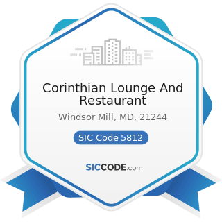 Corinthian Lounge And Restaurant - SIC Code 5812 - Eating Places
