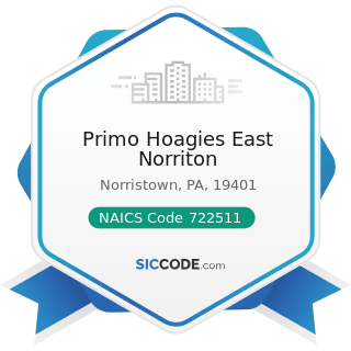 Primo Hoagies East Norriton - NAICS Code 722511 - Full-Service Restaurants