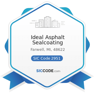 Ideal Asphalt Sealcoating - SIC Code 2951 - Asphalt Paving Mixtures and Blocks