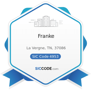Franke - SIC Code 4953 - Refuse Systems