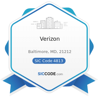 Verizon - SIC Code 4813 - Telephone Communications, except Radiotelephone