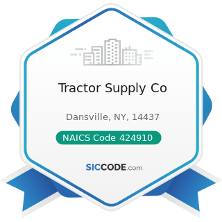 Tractor Supply Co - NAICS Code 424910 - Farm Supplies Merchant Wholesalers