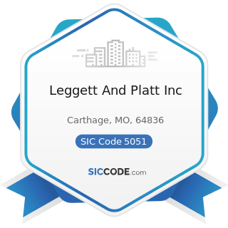 Leggett And Platt Inc - SIC Code 5051 - Metals Service Centers and Offices