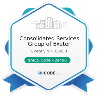 Consolidated Services Group of Exeter - NAICS Code 424490 - Other Grocery and Related Products...