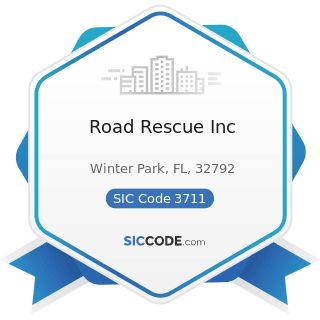 Road Rescue Inc - SIC Code 3711 - Motor Vehicles and Passenger Car Bodies