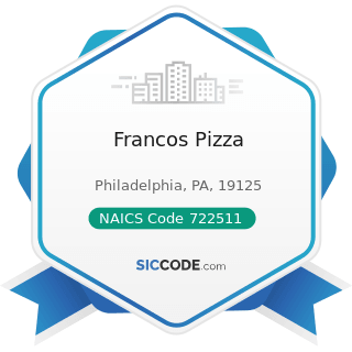 Francos Pizza - NAICS Code 722511 - Full-Service Restaurants