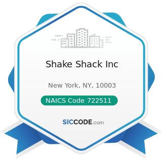 Shake Shack Inc - NAICS Code 722511 - Full-Service Restaurants