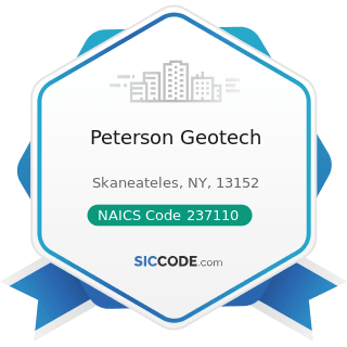 Peterson Geotech - NAICS Code 237110 - Water and Sewer Line and Related Structures Construction