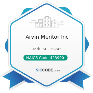 Arvin Meritor Inc - NAICS Code 423990 - Other Miscellaneous Durable Goods Merchant Wholesalers