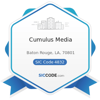 Cumulus Media - SIC Code 4832 - Radio Broadcasting Stations