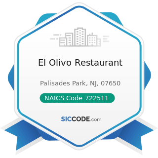 El Olivo Restaurant - NAICS Code 722511 - Full-Service Restaurants