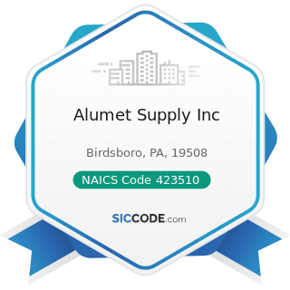 Alumet Supply Inc - NAICS Code 423510 - Metal Service Centers and Other Metal Merchant...