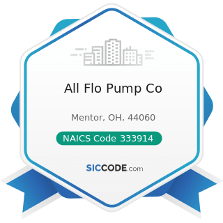 All Flo Pump Co - NAICS Code 333914 - Measuring, Dispensing, and Other Pumping Equipment...