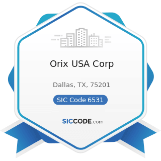 Orix USA Corp - SIC Code 6531 - Real Estate Agents and Managers