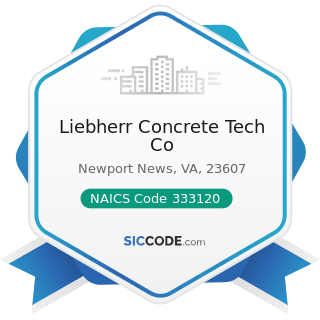Liebherr Concrete Tech Co - NAICS Code 333120 - Construction Machinery Manufacturing