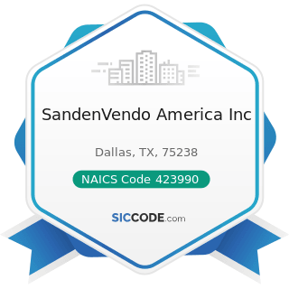 SandenVendo America Inc - NAICS Code 423990 - Other Miscellaneous Durable Goods Merchant...