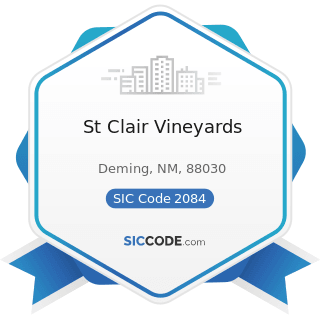 St Clair Vineyards - SIC Code 2084 - Wines, Brandy, and Brandy Spirits