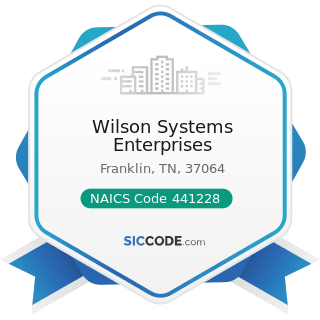Wilson Systems Enterprises - NAICS Code 441228 - Motorcycle, ATV, and All Other Motor Vehicle...