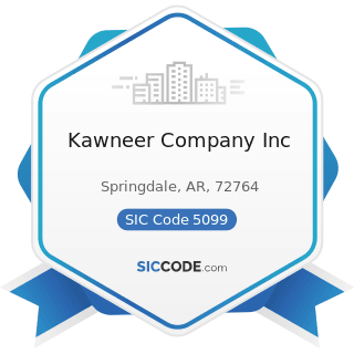 Kawneer Company Inc - SIC Code 5099 - Durable Goods, Not Elsewhere Classified