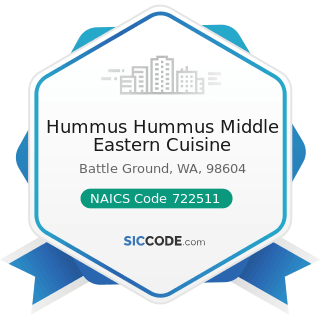 Hummus Hummus Middle Eastern Cuisine - NAICS Code 722511 - Full-Service Restaurants