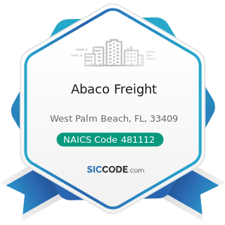 Abaco Freight - NAICS Code 481112 - Scheduled Freight Air Transportation