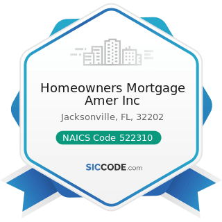 Homeowners Mortgage Amer Inc - NAICS Code 522310 - Mortgage and Nonmortgage Loan Brokers