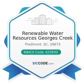 Renewable Water Resources Georges Creek - NAICS Code 423930 - Recyclable Material Merchant...