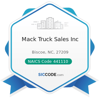 Mack Truck Sales Inc - NAICS Code 441110 - New Car Dealers