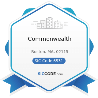 Commonwealth - SIC Code 6531 - Real Estate Agents and Managers